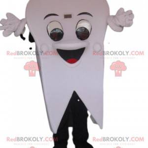 Zeer vrolijke witte tand mascotte. Tand pak - Redbrokoly.com
